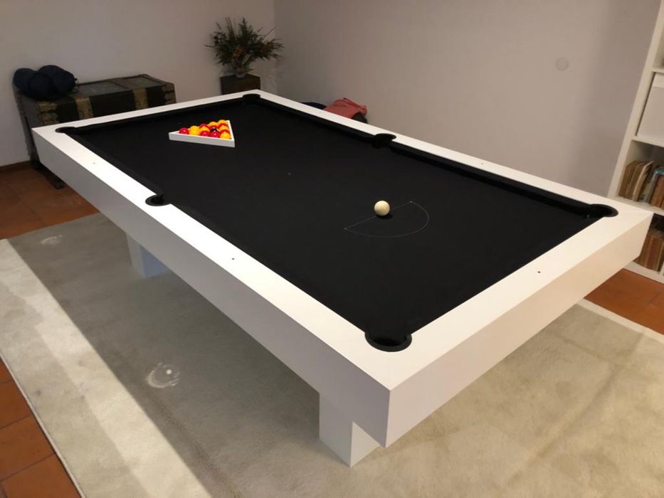 BILHAR SNOOKER NOVO LACADO A BRANCO