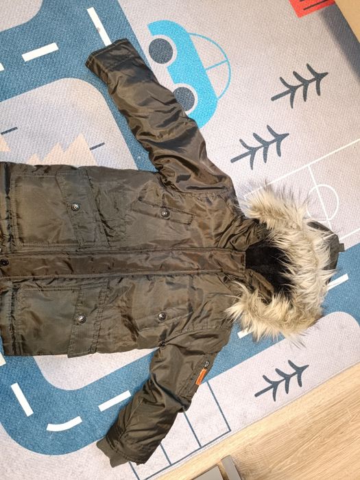 Kurtka zimowa kożuszek Cool club zielona khaki chłopięca r 104