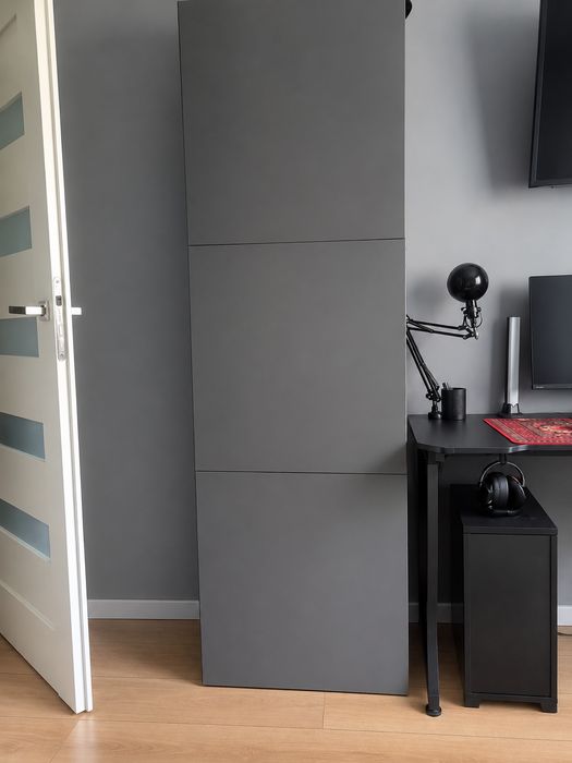 IKEA BESTA Szafa  szara/Lappviken ciemnoszary, 60x42x193 cm