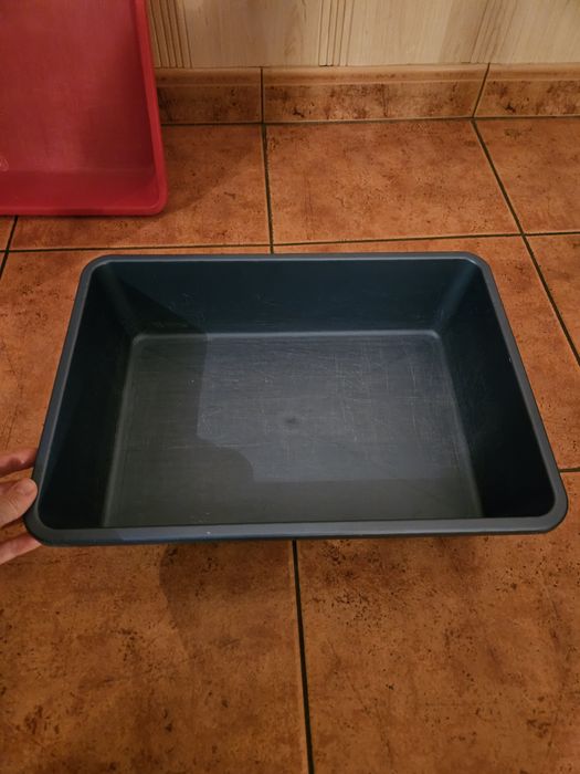 Kuweta dla kota ciemnoniebieska otwarta