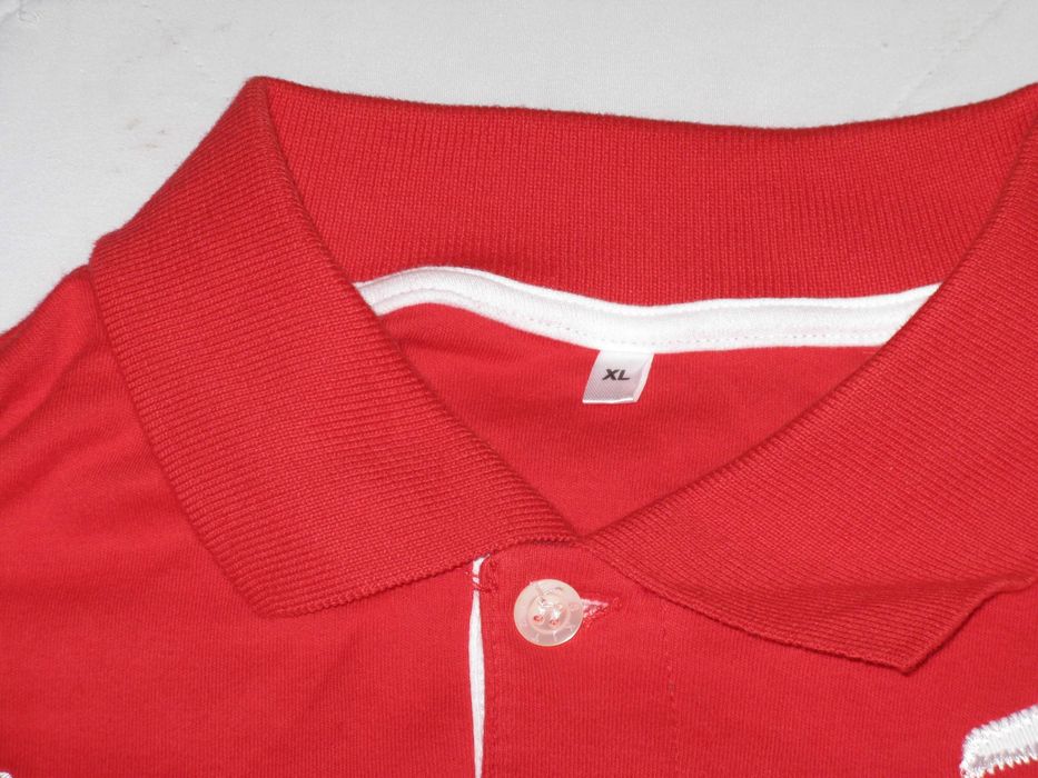 koszulka polo Kitzbühel Austria haft niemiecka czerwona solidna L XL
