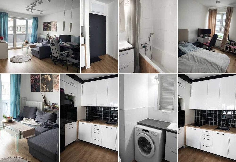 Na sprzedaż: Nowoczesne i wykończone mieszkanie - 2 pokoje (38,5 m²) z dużym balkonem i garażem | Ząbki, ul. Miła