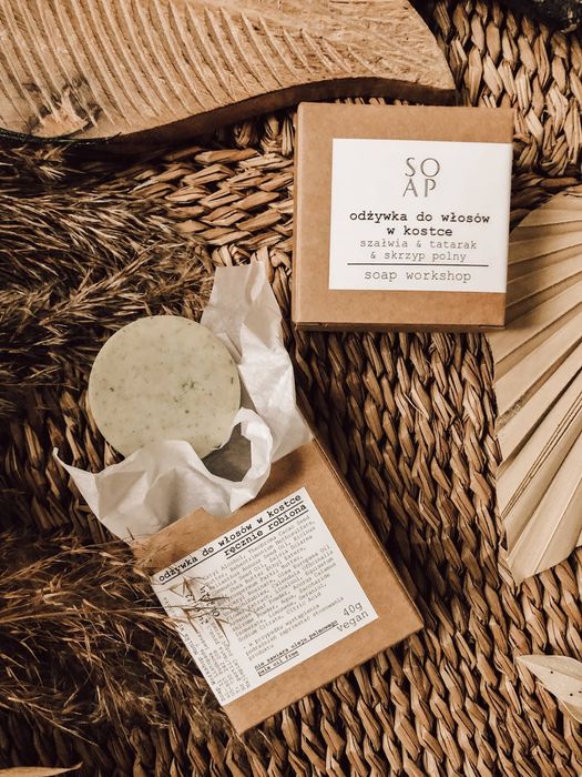 Odżywka do włosów w kostce szałwia i tatarak zero waste