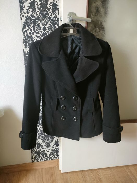 Płaszczyk damski H&M 36 czarny krótki