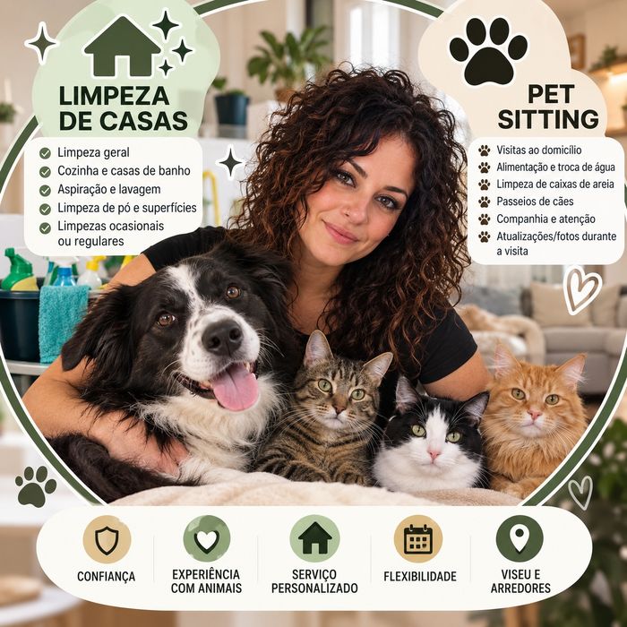 Limpeza de Casas + Pet Sitting | Serviço de Confiança em Viseu