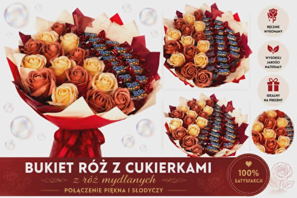 Bukiet Róż z Cukierkami – Elegancki Prezent Premium