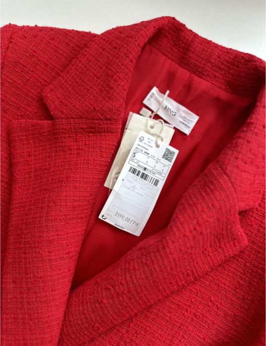 Твідовий жіночий костюм mango зі спідницею розмір S