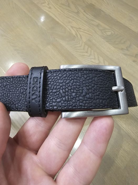 Пасок шкіряний DKNY чорний ремень пояс