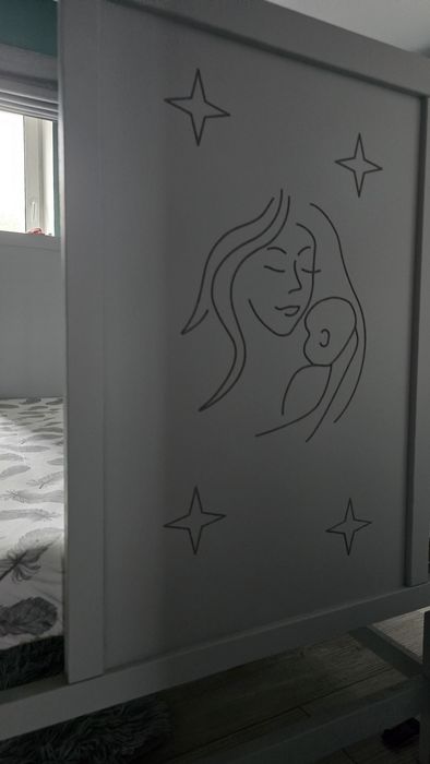 Дитяче ліжко сіре + матрас + наматрасник + непромок. простинь в подару