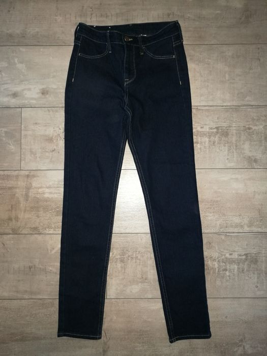 Spodnie H&M dziewczęce rozmiar 24 granatowe jeansy