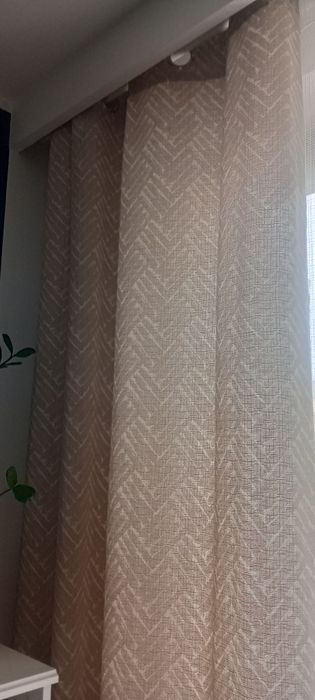 Nowoczesne zasłony beżowe jak len 2szt 140x247