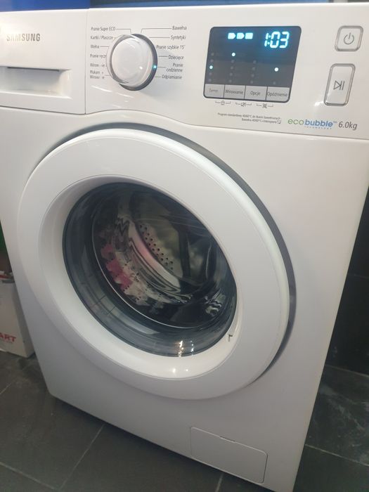 Pralka Samsung 6 kg Ecobubble szklane Slim oczko
