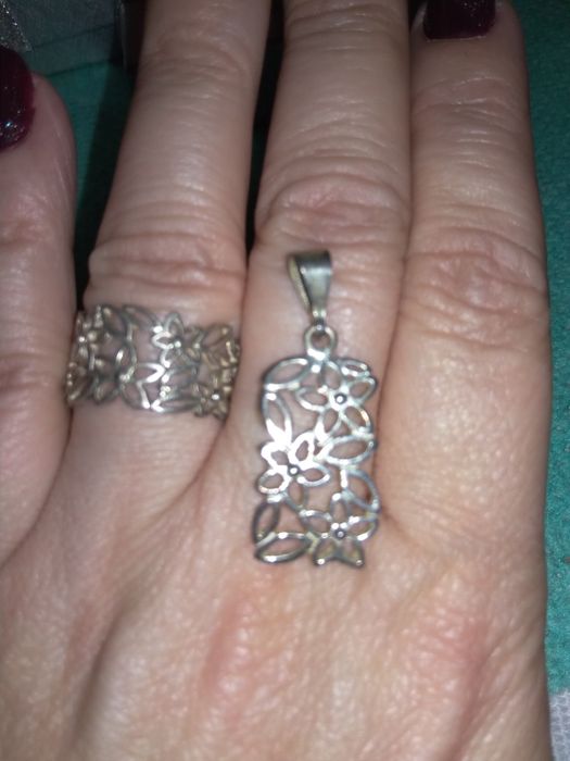 Komplet obrączka + zawieszka