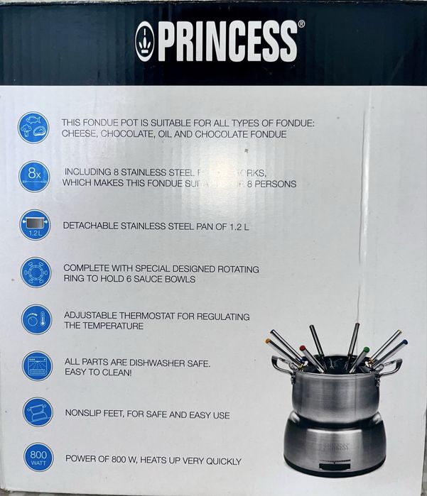 Conjunto familiar de fondue Princess 172680 em aço inoxidável