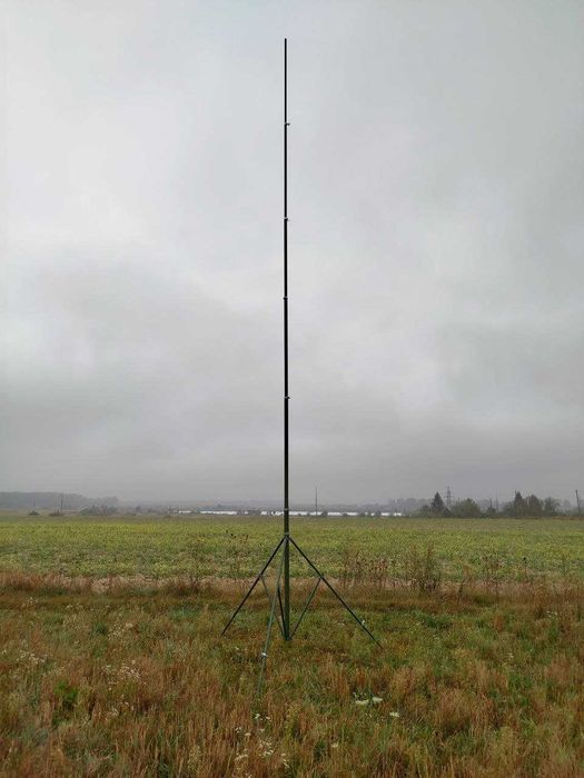 Щогла телескопічна алюмінієва 12 м, мачта на хомутах та ексцентриках