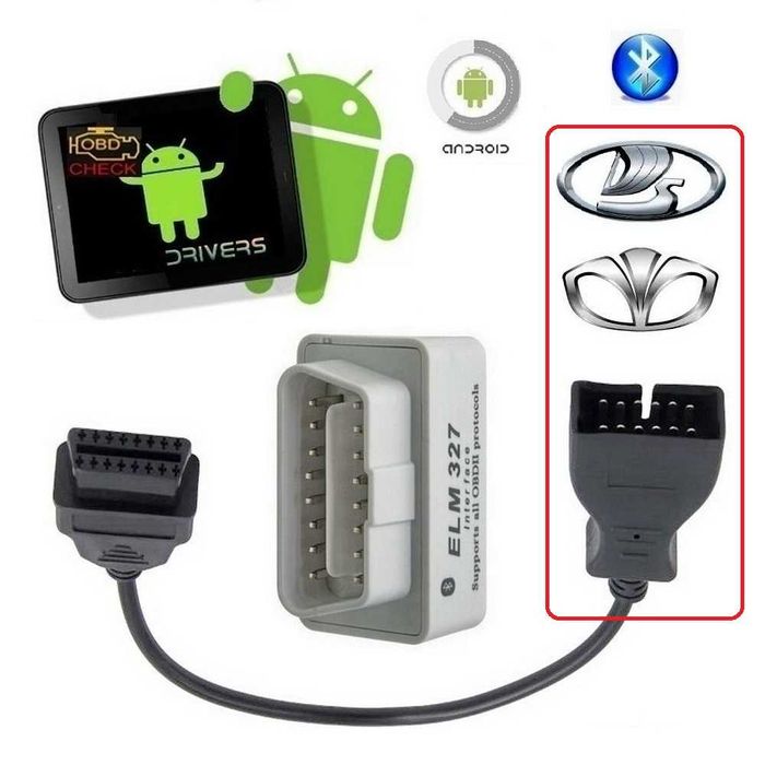 Комплект Сканера ELM327+GM для Lanos Daewoo Sens ВАЗ v1.5. OBD2