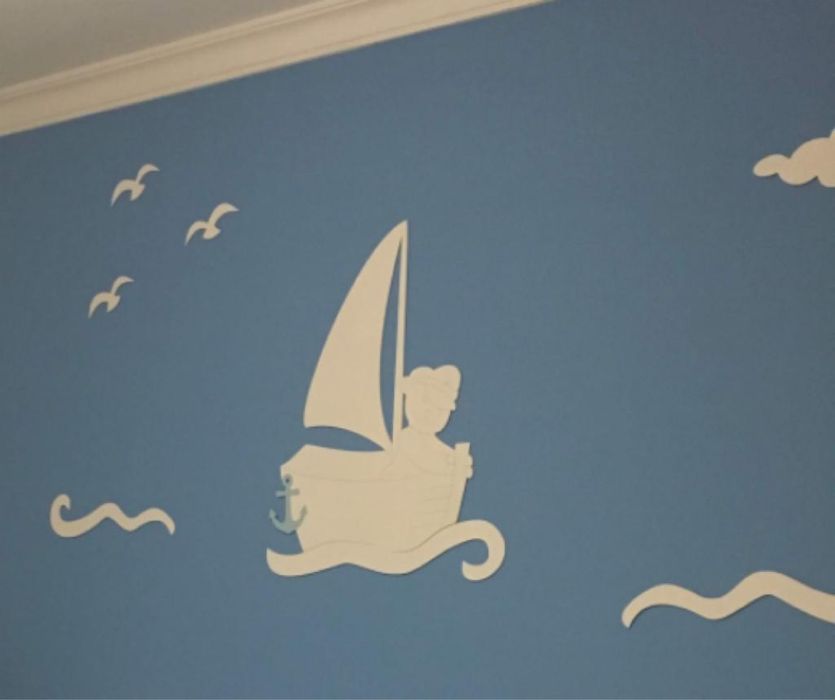 Decoração de parede quarto bebe - tema mar