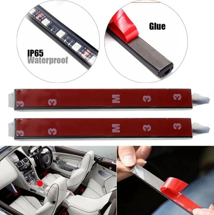 Светодиодная Подсветка авто салона пола Led RGB Строб Светомузыка