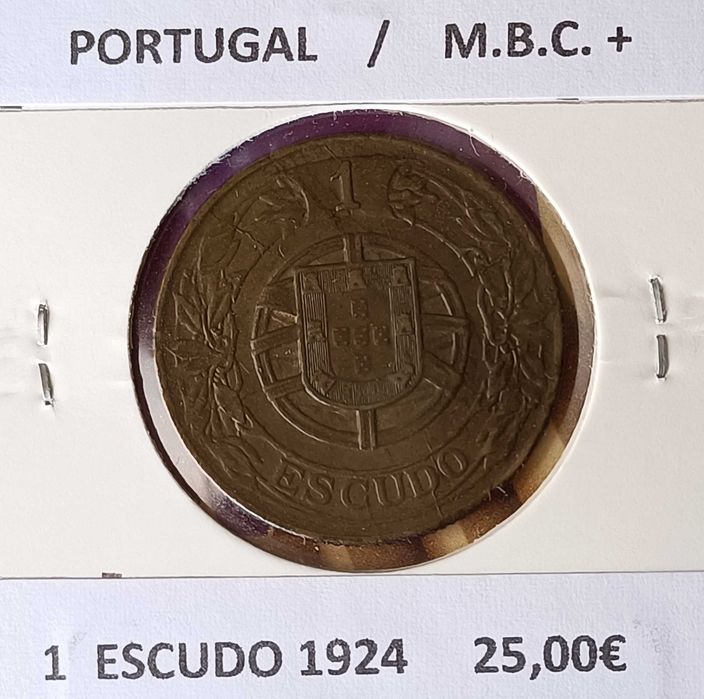 Moeda de 1 escudo BRONZE da 1ª Republica portuguesa