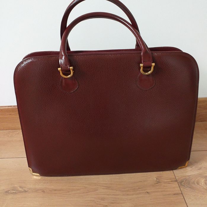 PREMIUM MUST DE CARTIER VINTAGE oryginalna skóra naturalna torebka A4