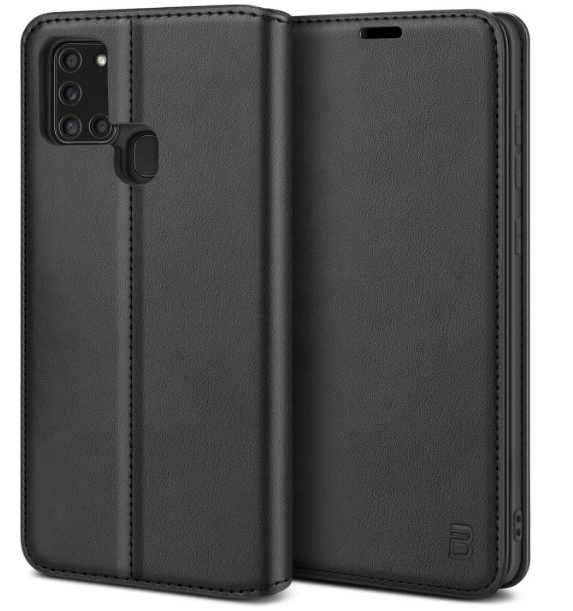 Etui skórzane BEZ Samsung Galaxy A21s klapka portfel