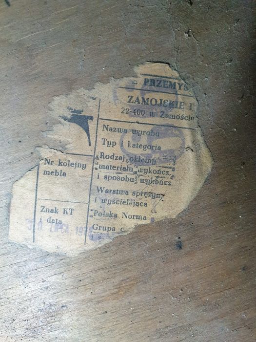 Fabryka Zamojska, lata 70, stabilne drewniane krzesła 6 sztuk