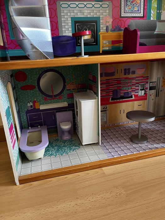 Casa de bonecas XXL 118cm de altura com acessórios