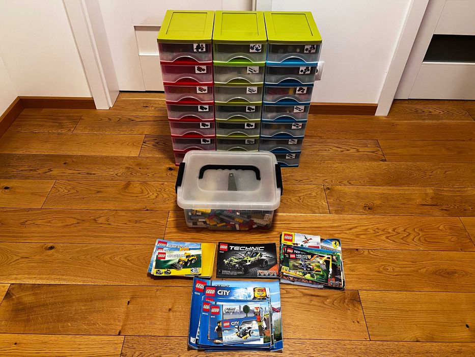 OKAZJA!!! LEGO - kilkanaście zestawów + instrukcje + 21 szufladek
