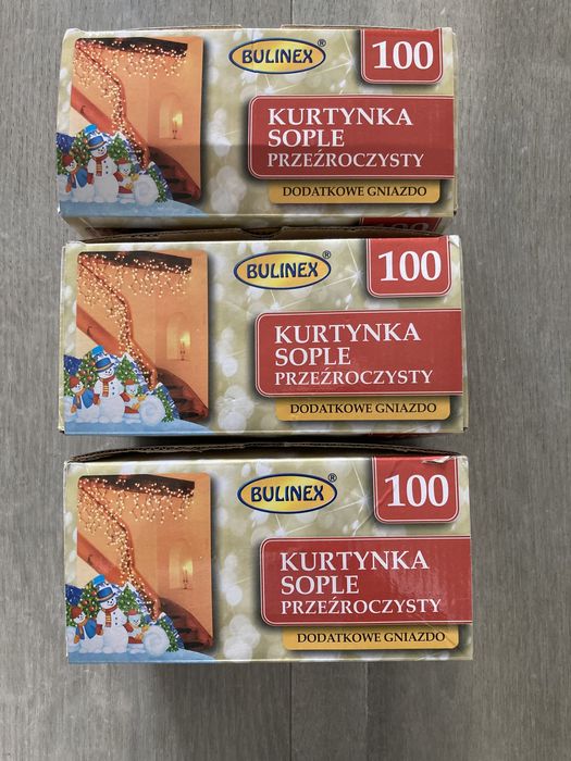 Lampki świąteczne sople 3 x  4,8 m komplet