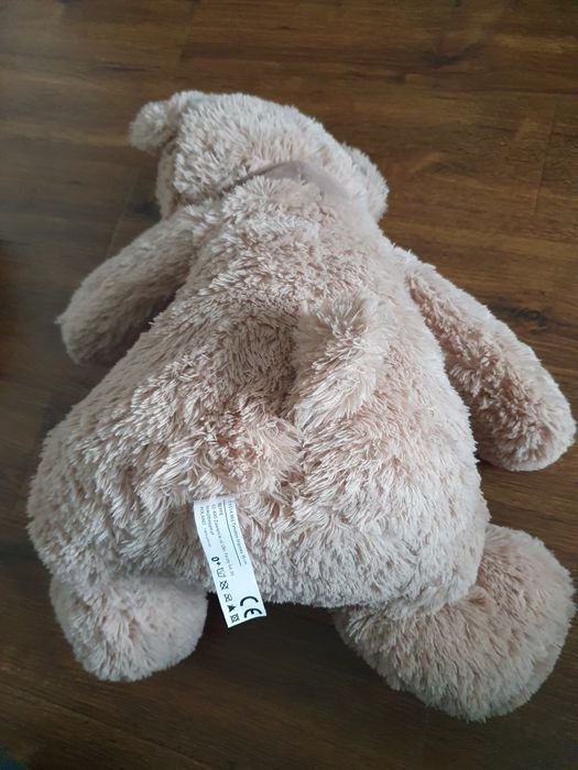 Duży pluszowy miś niedźwiedź jasno brązowy z kokardką pluszak maskotka