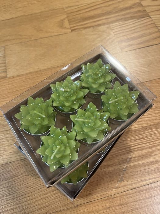 Zestaw 6 świeczek typu tealight ozdobny kwiat
