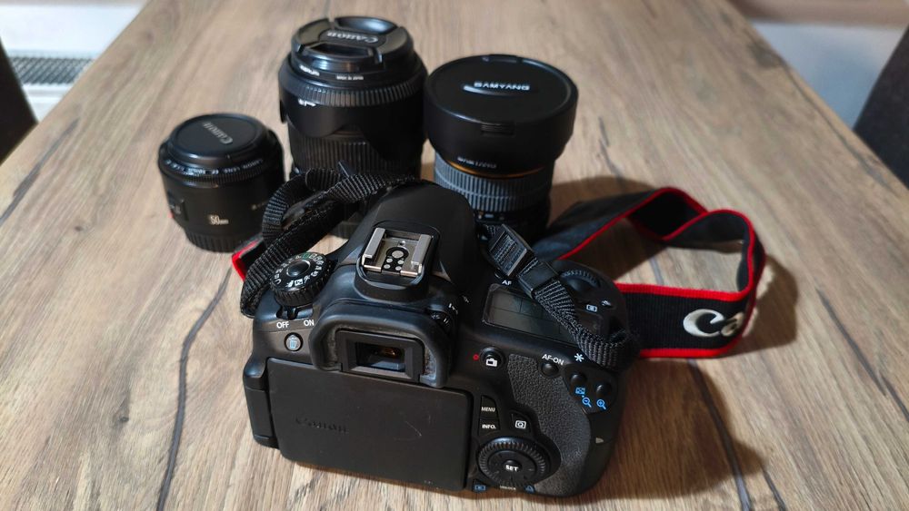 Canon EOS 60D + 3 obiektywy 50mm / 18-200 Sigma / Samyang 8mm