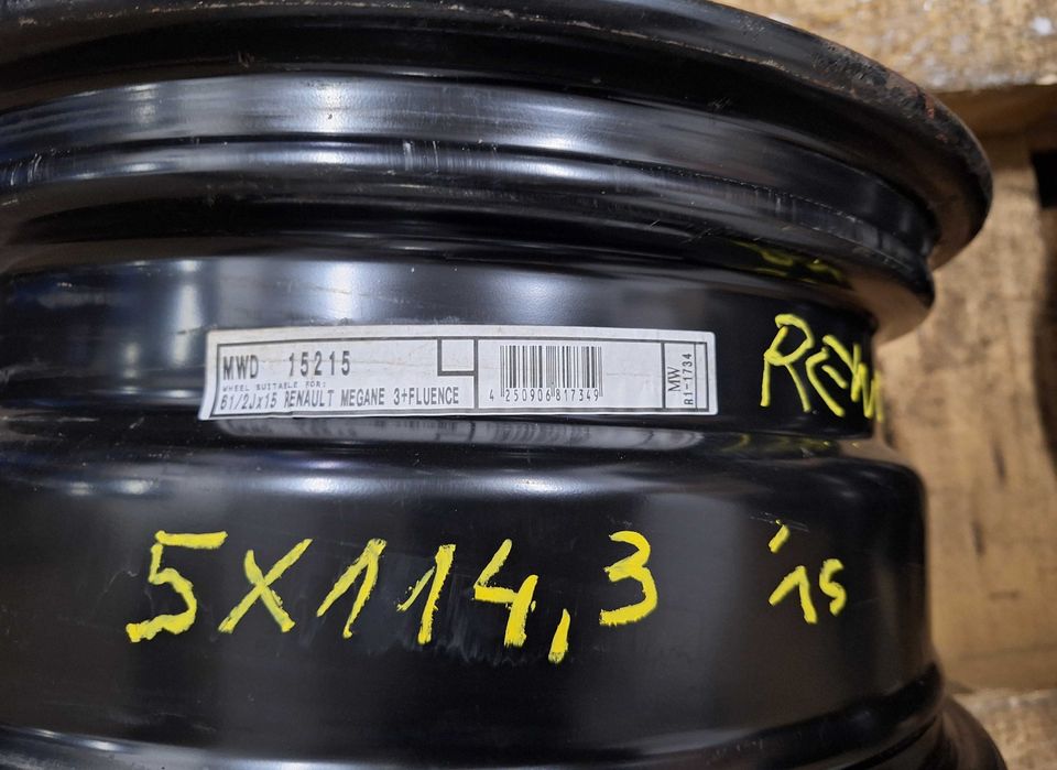 Felgi stalowe Renault Megane 3/Fluence 6.5Jx15" ET43 5x114,3  6 szt.