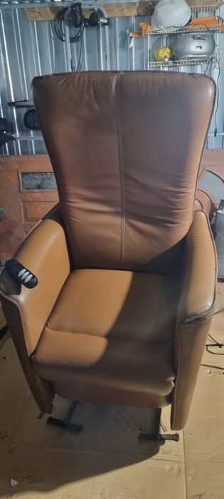 FOTEL RELAX ELEKTRYCZNY rozkładany skóra naturalna