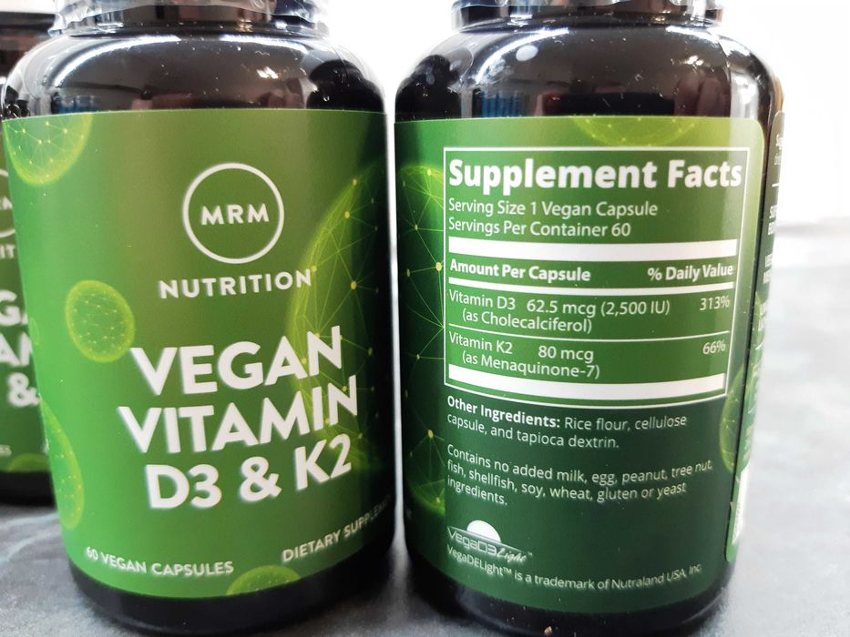 MRM, Vegan Vitamin D3+K2 (60 капс.), витамин Д3 К2, вітамін D3 K2