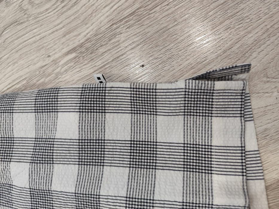 Męska elegancka nowa koszula w kratę biało szara minimum S
