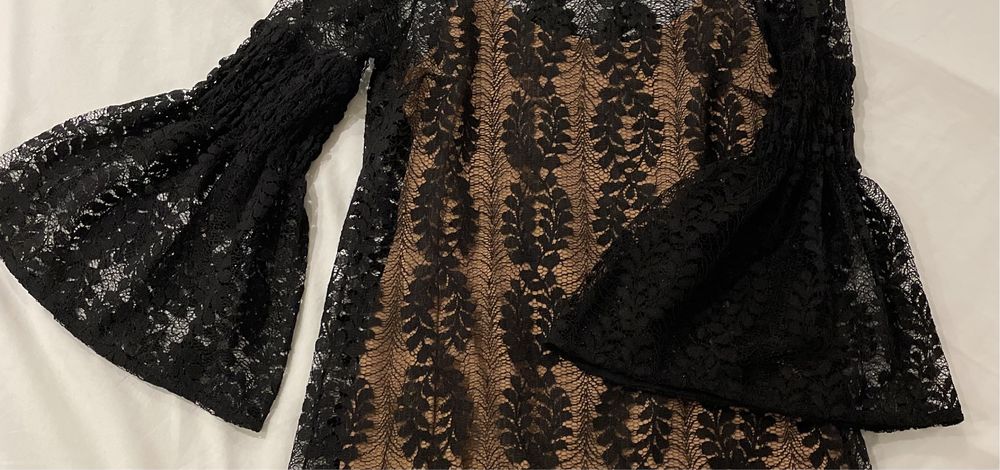 Vestido preto renda michael kors