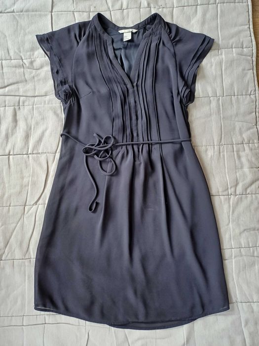 H&M granatowa sukienka elegancka 34 XS - 36 S