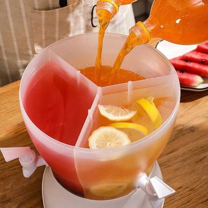 MALIYA Nalewak dozownik do soków napojów lemoniady obrotowy 3pojemniki