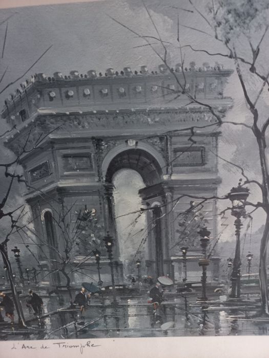 Quadro de Paris, representando  o Arco do Triumphe. Bom estado.