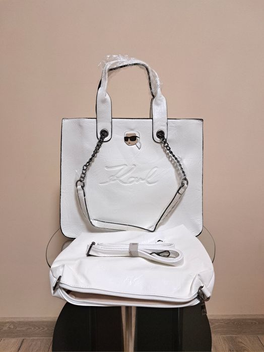 Torebka Karl Lagerfeld z kosmetyczką skórzana