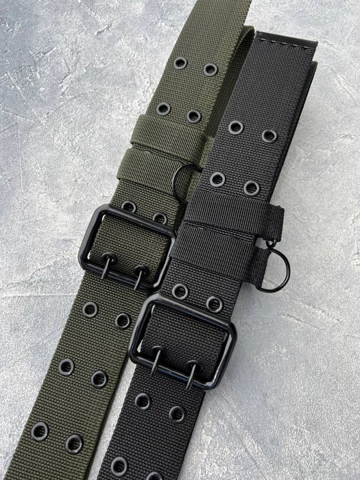 Ремінь чоловічий тактичний офіцерський зелений, чорний / ремень пояс