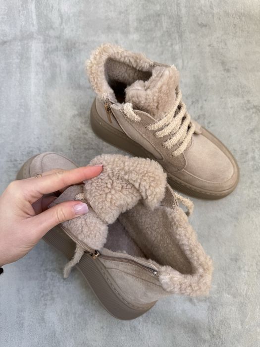 Зимові хайтопи черевики натуральний замш