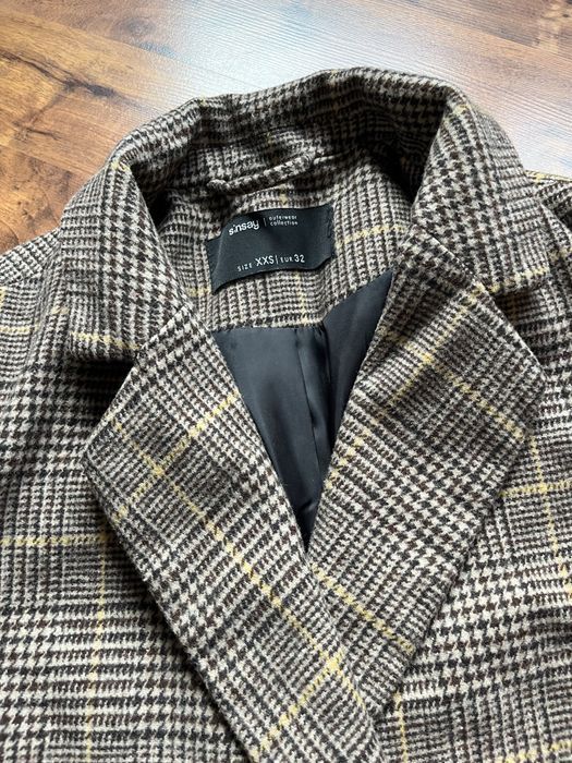 Płaszcz w kratke krate