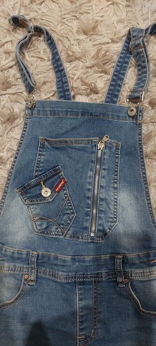 Sukienka jeans na szelkach rozm S 170 jak nowa