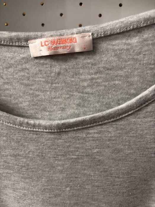 2 Bluzki ciążowe z SŁODZIUTKIM BOBASKIEM bawełna długi rękaw L