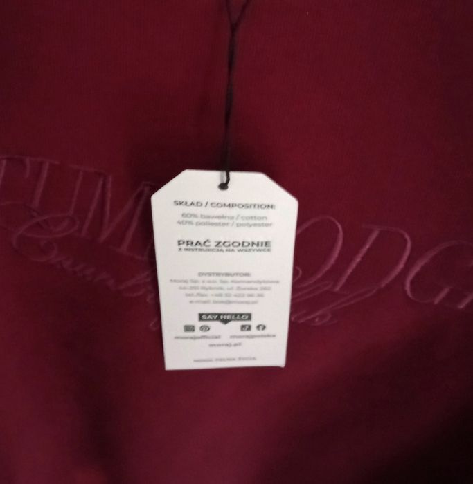 Luźny ocieplany bordowy dres Moraj