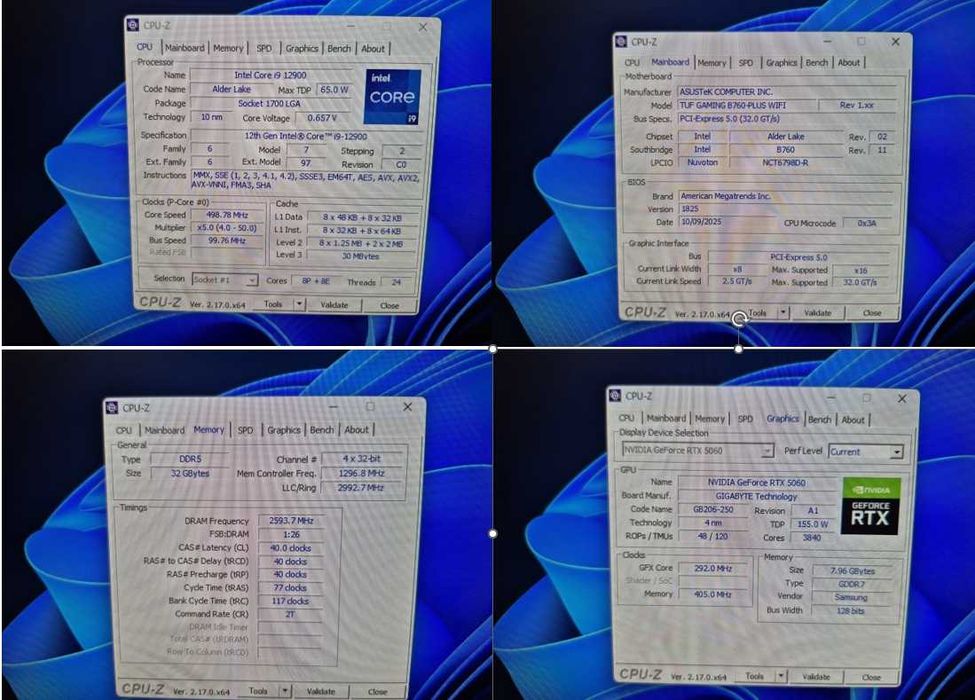 CL# - PC Gaming i9-12900_32Gb DDR5_RTX 5060 8Gb_Asus TUF Gaming