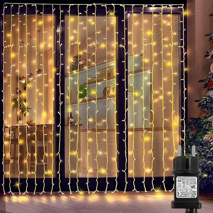 Вулична з таймером 3Х3м гірлянда штора Zewool 300 діодів IP65
