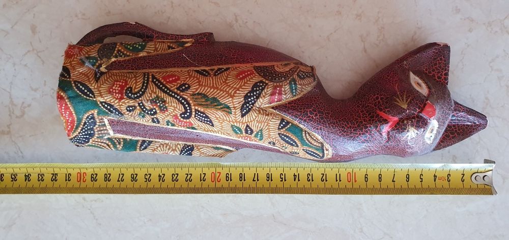 Kot drewniany figurka ozdoba